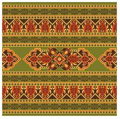 click here to view larger image of Ushak Stripe Green/Brown/Gold (hand painted canvases)