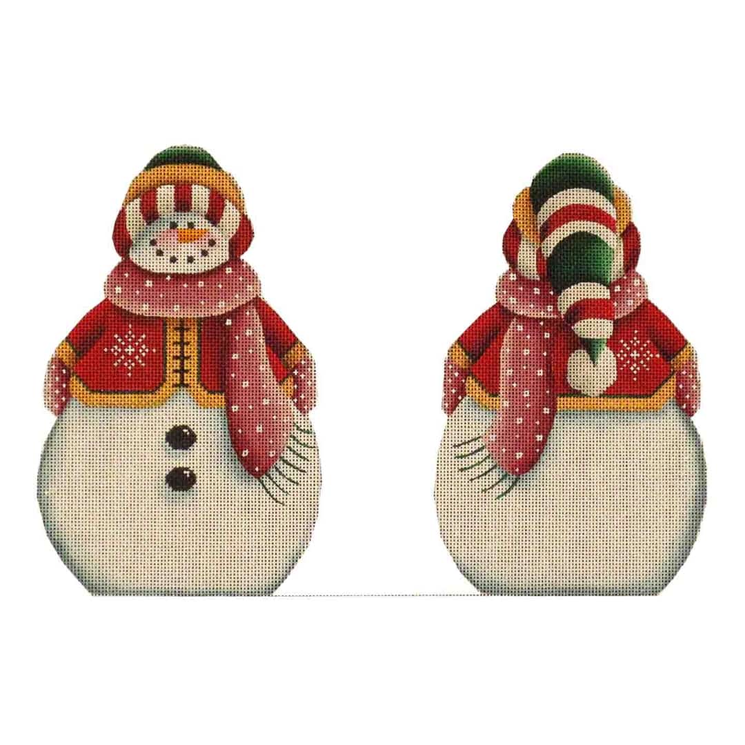 click here to view larger image of Red Snowman Topper (hand painted canvases)
