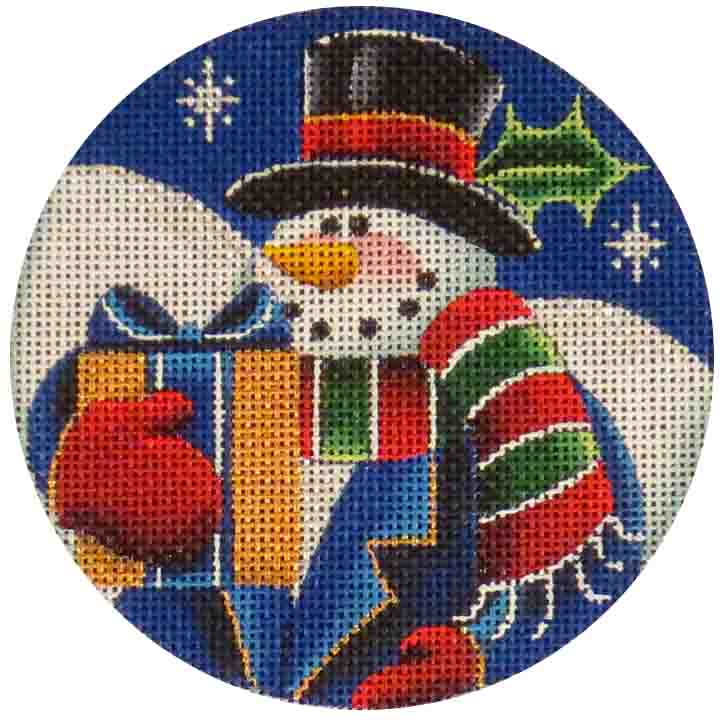 click here to view larger image of Snowman/Presents (hand painted canvases)