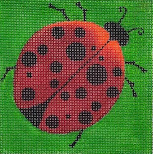 click here to view larger image of Small Ladybug Square (hand painted canvases)