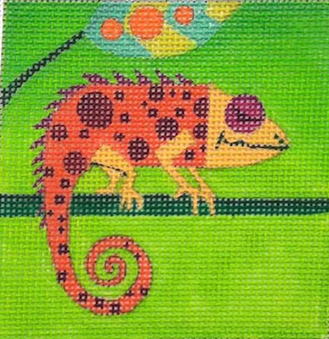 click here to view larger image of Small Chameleon Square (hand painted canvases)