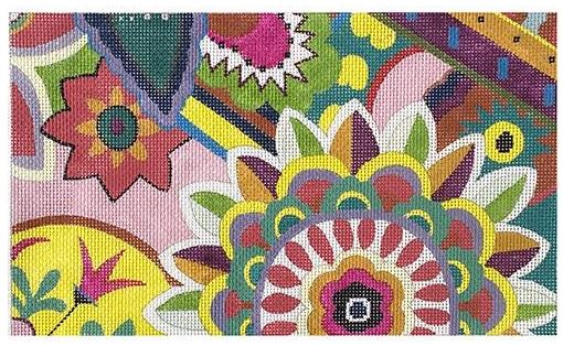 click here to view larger image of 1500 Series Floral Pattern Clutch (hand painted canvases)