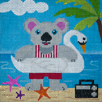 click here to view larger image of Koala Beach Bear/Swan (hand painted canvases)