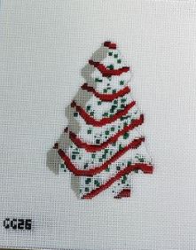 Christmas Tree Cake hand painted canvases 