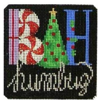 click here to view larger image of Bah Humbug Square  (hand painted canvases)