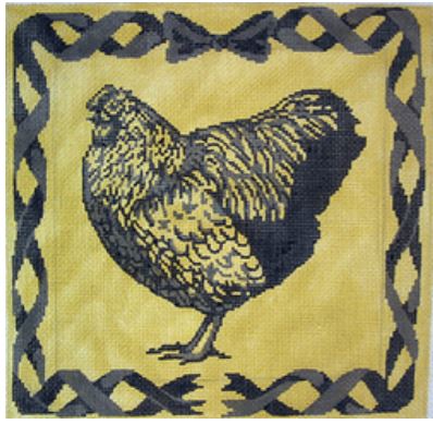 click here to view larger image of Chicken Toile (hand painted canvases)