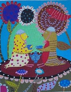 click here to view larger image of Afternoon Tea Time (hand painted canvases)