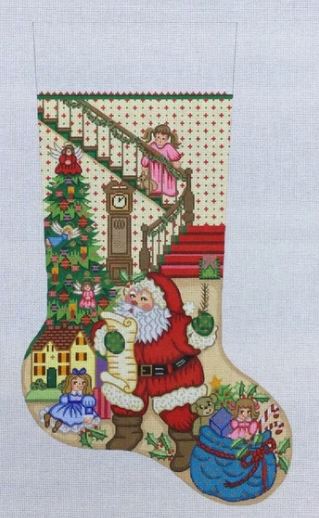 click here to view larger image of Christmas Stocking - 7335 (hand painted canvases)