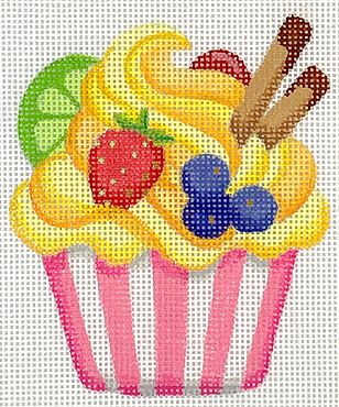 click here to view larger image of Lemon Cupcake w/Fruits (hand painted canvases 2)
