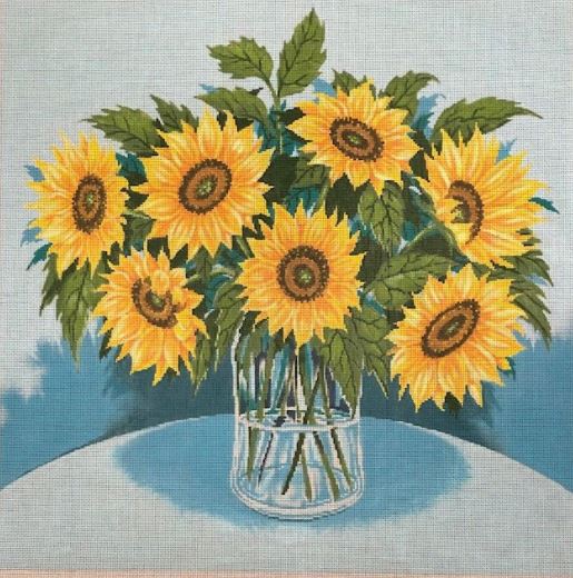 click here to view larger image of Sunflower Vase (hand painted canvases)