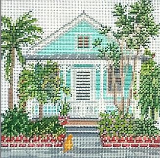click here to view larger image of Palm Porch Bungalow (hand painted canvases)