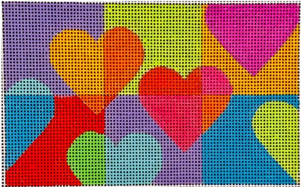 click here to view larger image of Floating Heart Insert  (hand painted canvases)
