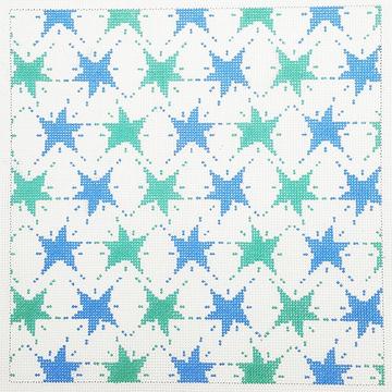 click here to view larger image of Stars Pillow (hand painted canvases)
