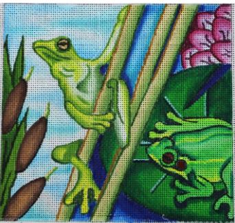 click here to view larger image of Frog on Stick (hand painted canvases)