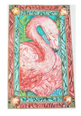 click here to view larger image of Flamingo Rug (hand painted canvases)