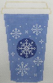click here to view larger image of Blue Snowflake Cup (hand painted canvases)