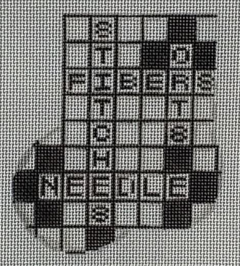 click here to view larger image of Crossword Mini-Sock (hand painted canvases)