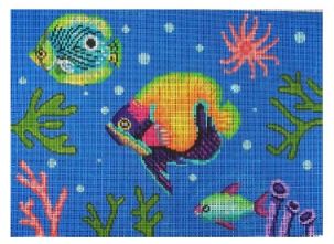 click here to view larger image of Tropical Fish Pillow (hand painted canvases)