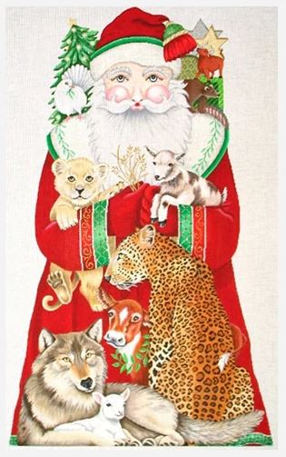 click here to view larger image of Peaceable Kingdom Santa (hand painted canvases)