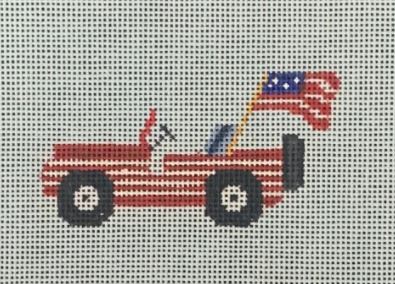 click here to view larger image of Patriotic Jeep (hand painted canvases)