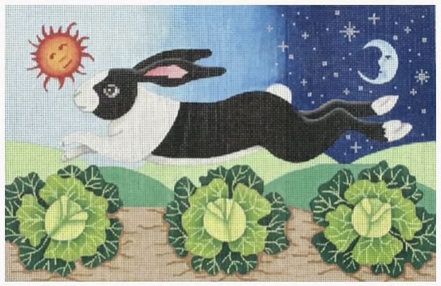 click here to view larger image of Black/White Running Rabbit (hand painted canvases)