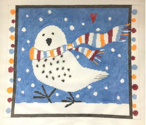 click here to view larger image of Snowy Owl with Scarf   (hand painted canvases)