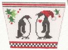 click here to view larger image of Tiny Purse - Christmas Penguins (hand painted canvases)