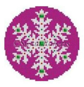click here to view larger image of Snowflake - Raspberry Jeweled (hand painted canvases)