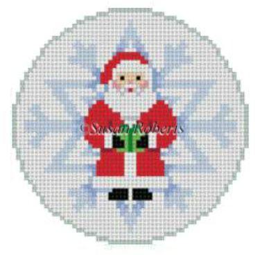 click here to view larger image of Snowflake - Santa (hand painted canvases)