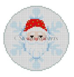 click here to view larger image of Snowflake - Santa Face (hand painted canvases)