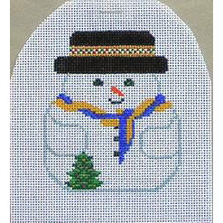 click here to view larger image of Snowman w/Christmas Tree (hand painted canvases)