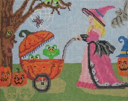 click here to view larger image of Pumpkin Stroller (hand painted canvases)