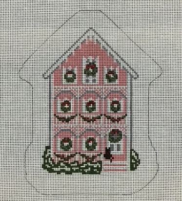 click here to view larger image of Pink House Ornament (hand painted canvases)