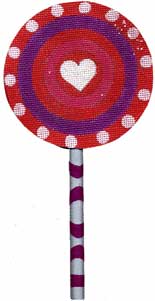 click here to view larger image of Bulls Eye Heart Lollipop (hand painted canvases)