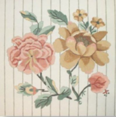 click here to view larger image of Mauve/Old Gold Floral (hand painted canvases)