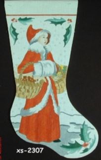 click here to view larger image of Mrs St Nick (Victorian) Stocking (hand painted canvases)