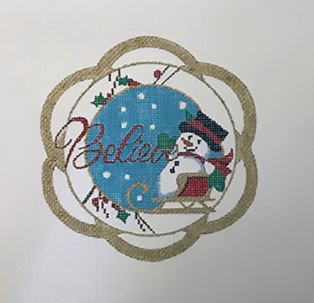 click here to view larger image of Believe/Snowman (hand painted canvases)