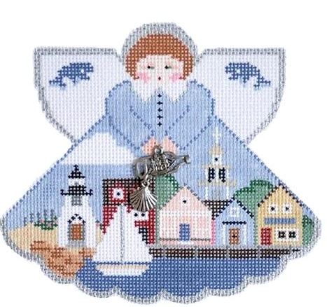 click here to view larger image of Nantucket Angel w/Charms (hand painted canvases)