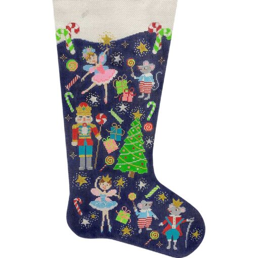 click here to view larger image of Nutcracker Dream Stocking (hand painted canvases)