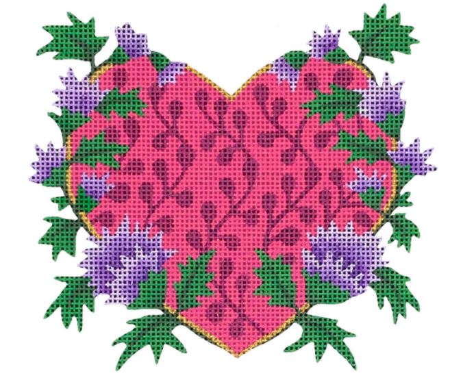 click here to view larger image of Thistle Vine Heart (hand painted canvases)