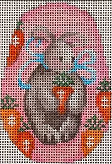 click here to view larger image of Bunny Carrots Egg (hand painted canvases)