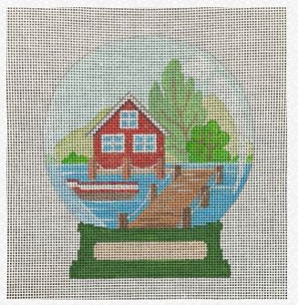 click here to view larger image of Lake House Snowglobe  (hand painted canvases)