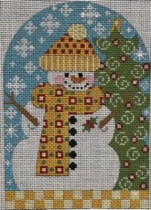 click here to view larger image of Snowman w/Yellow Scarf (hand painted canvases)