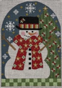 click here to view larger image of Snowman w/Red Scarf (hand painted canvases)