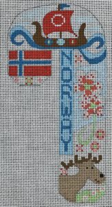 click here to view larger image of Travel Candy Cane - Norway (hand painted canvases)