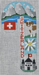 click here to view larger image of Travel Candy Cane - Switzerland  (hand painted canvases)