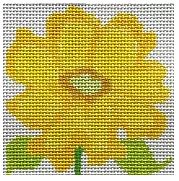 click here to view larger image of Simple Flower Coaster - Yellow Belle Flower (hand painted canvases)