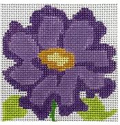 click here to view larger image of Simple Flower Coaster - Purple Belle Flower (hand painted canvases)
