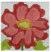 click here to view larger image of Simple Flower Coaster - Salmon Belle Flower (hand painted canvases)