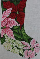 Multi Color Holly Stocking hand painted canvases 